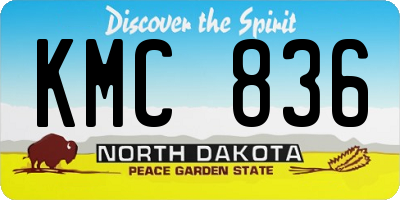 ND license plate KMC836