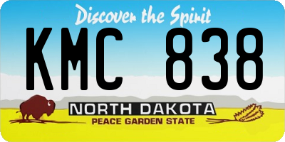 ND license plate KMC838