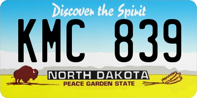 ND license plate KMC839