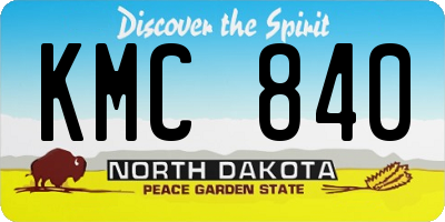 ND license plate KMC840