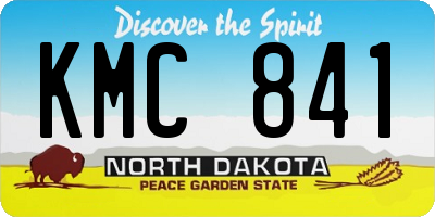 ND license plate KMC841