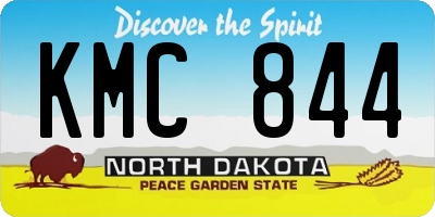 ND license plate KMC844
