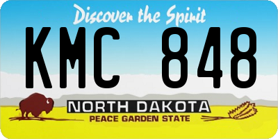ND license plate KMC848