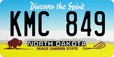 ND license plate KMC849