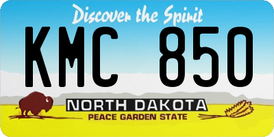 ND license plate KMC850