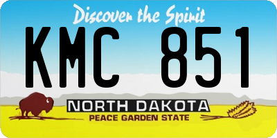 ND license plate KMC851