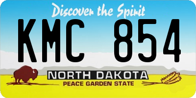 ND license plate KMC854