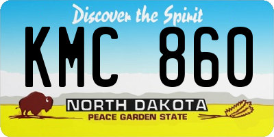 ND license plate KMC860
