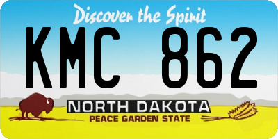 ND license plate KMC862