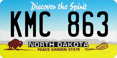 ND license plate KMC863