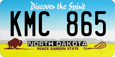 ND license plate KMC865
