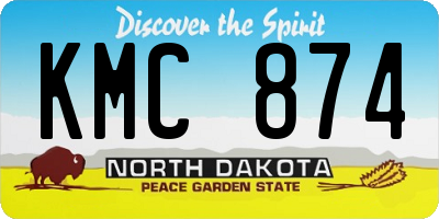 ND license plate KMC874