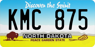 ND license plate KMC875
