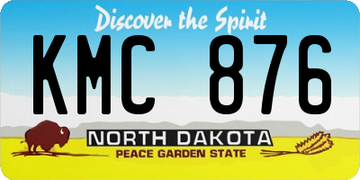 ND license plate KMC876