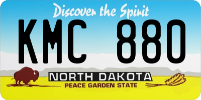 ND license plate KMC880