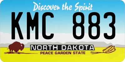 ND license plate KMC883