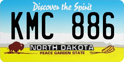 ND license plate KMC886