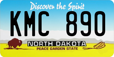 ND license plate KMC890