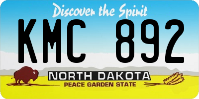 ND license plate KMC892
