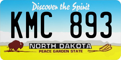 ND license plate KMC893