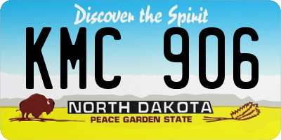 ND license plate KMC906