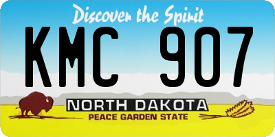 ND license plate KMC907