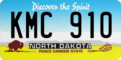 ND license plate KMC910