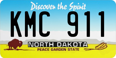 ND license plate KMC911