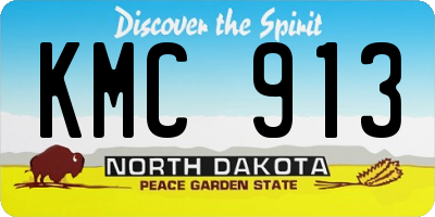 ND license plate KMC913