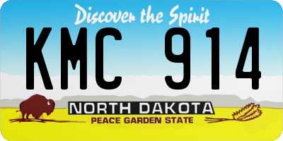 ND license plate KMC914