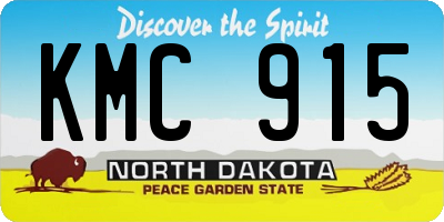 ND license plate KMC915