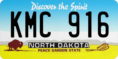 ND license plate KMC916