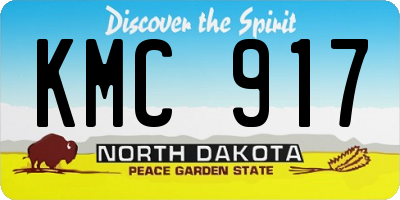 ND license plate KMC917