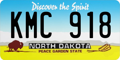 ND license plate KMC918