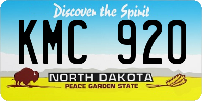 ND license plate KMC920