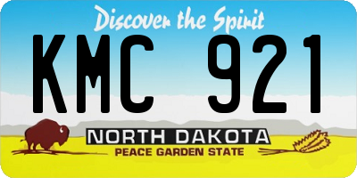 ND license plate KMC921