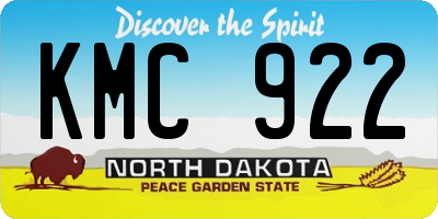 ND license plate KMC922