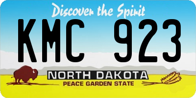 ND license plate KMC923