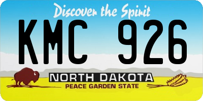 ND license plate KMC926