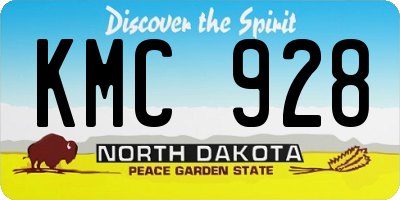 ND license plate KMC928