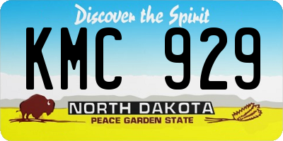 ND license plate KMC929