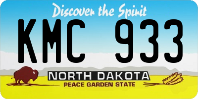 ND license plate KMC933
