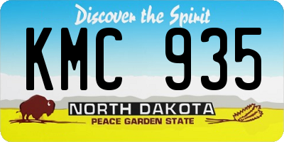 ND license plate KMC935