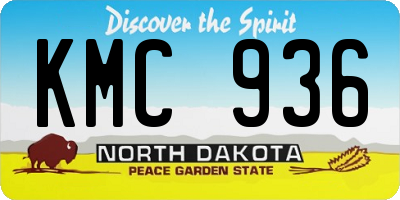 ND license plate KMC936