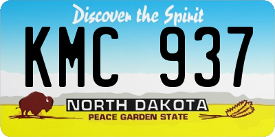 ND license plate KMC937