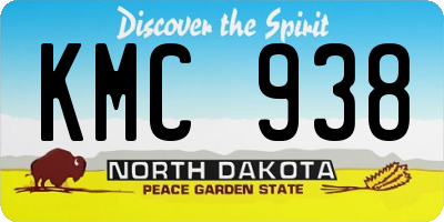 ND license plate KMC938