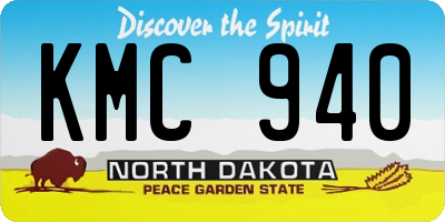 ND license plate KMC940