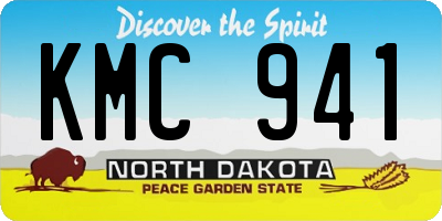 ND license plate KMC941