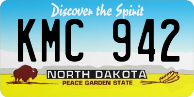 ND license plate KMC942