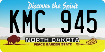ND license plate KMC945